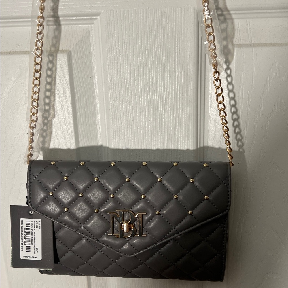 Grey Quilted Badgley Mischa Chain strap Shoulder Bag
